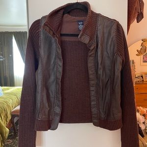 Vintage gap leather and wool jacket
